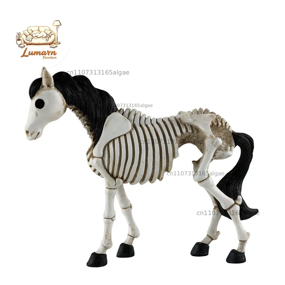 Simulated horror skeleton skeleton horse Halloween resin ornament holiday desktop creative decoration gift