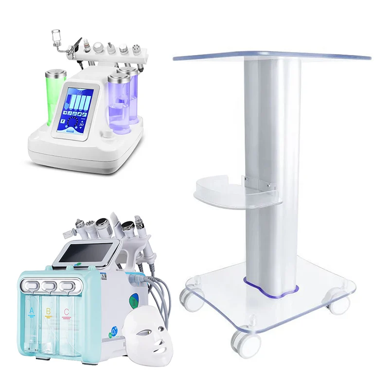 Newest Oxygen Facials Machine Trolley Carts For Beauty Spa Salon Acrylic Material Skin Care Machine Tool Stand Acrylic Board