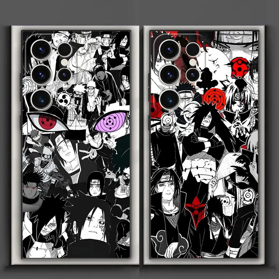 Coole Akatsuki-Hülle für Samsung Galaxy S24 Plus S23 Ultra S21 FE S25 Edge S20, schwarze weiche Handyhülle