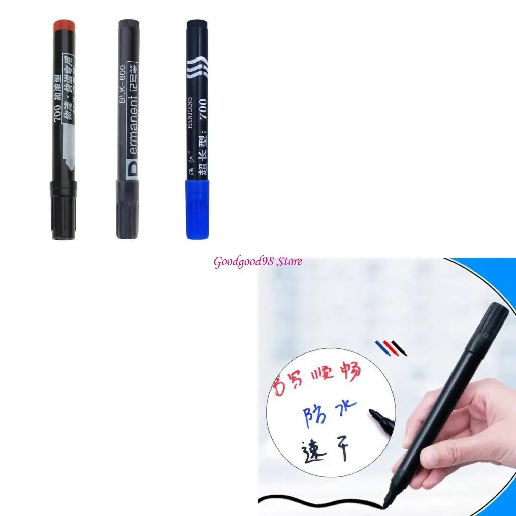 

12Pcs Permanent Markers Broad Tip Black/Blue/Red, Permanent Art Marker Pens