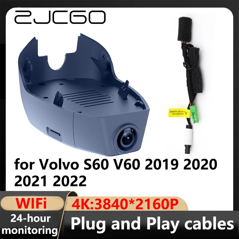 

ZJCGO 4K Wifi 3840*2160 Car DVR Dash Cam Camera Video Recorder for Volvo S60 V60 2019 2020 2021 2022