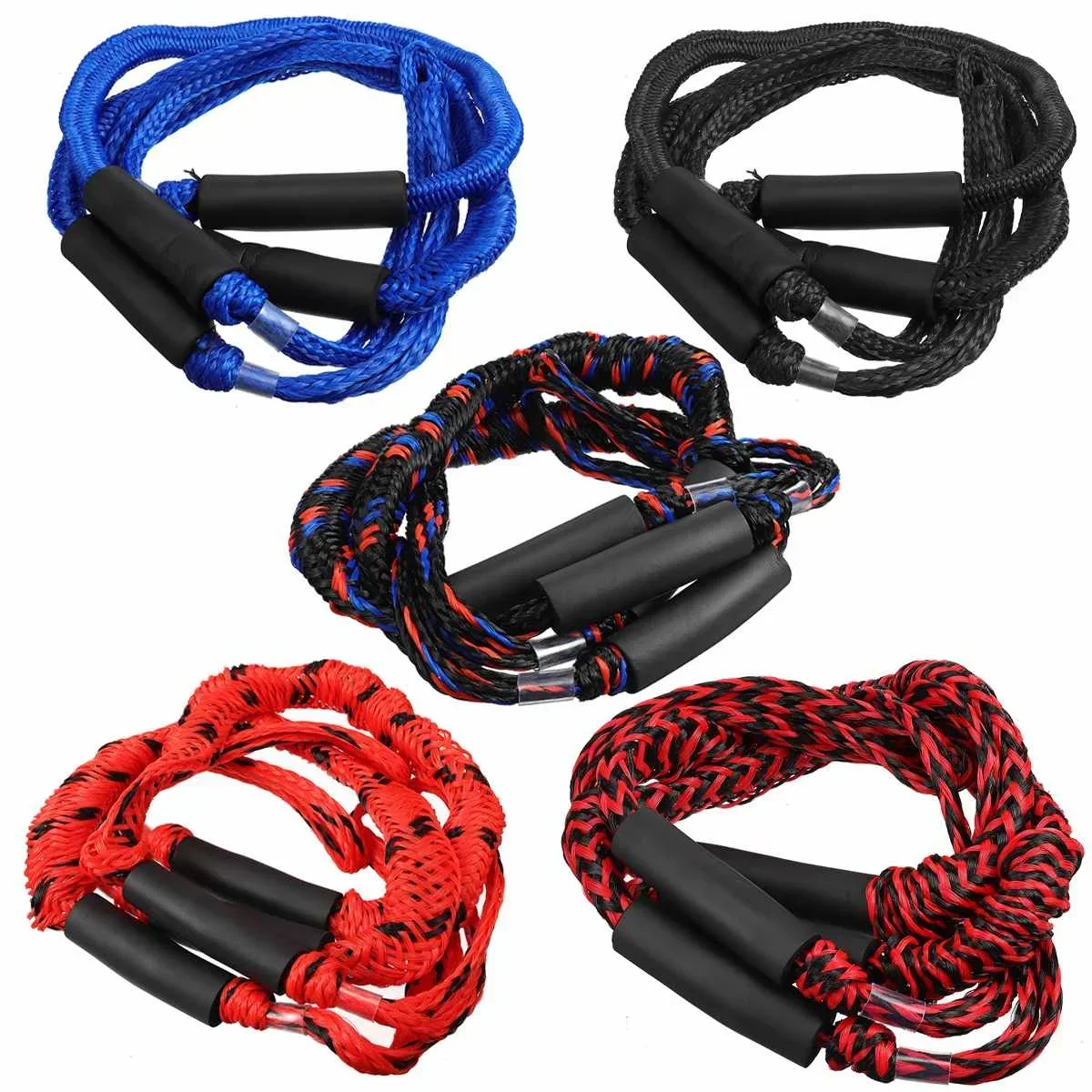 Barco Bungee Dock Lines, Bungee Cords, Docking Rope Stretches, 4.5-5ft, amarração corda, espuma Float, acessórios de pesca, 5 pcs por conjunto