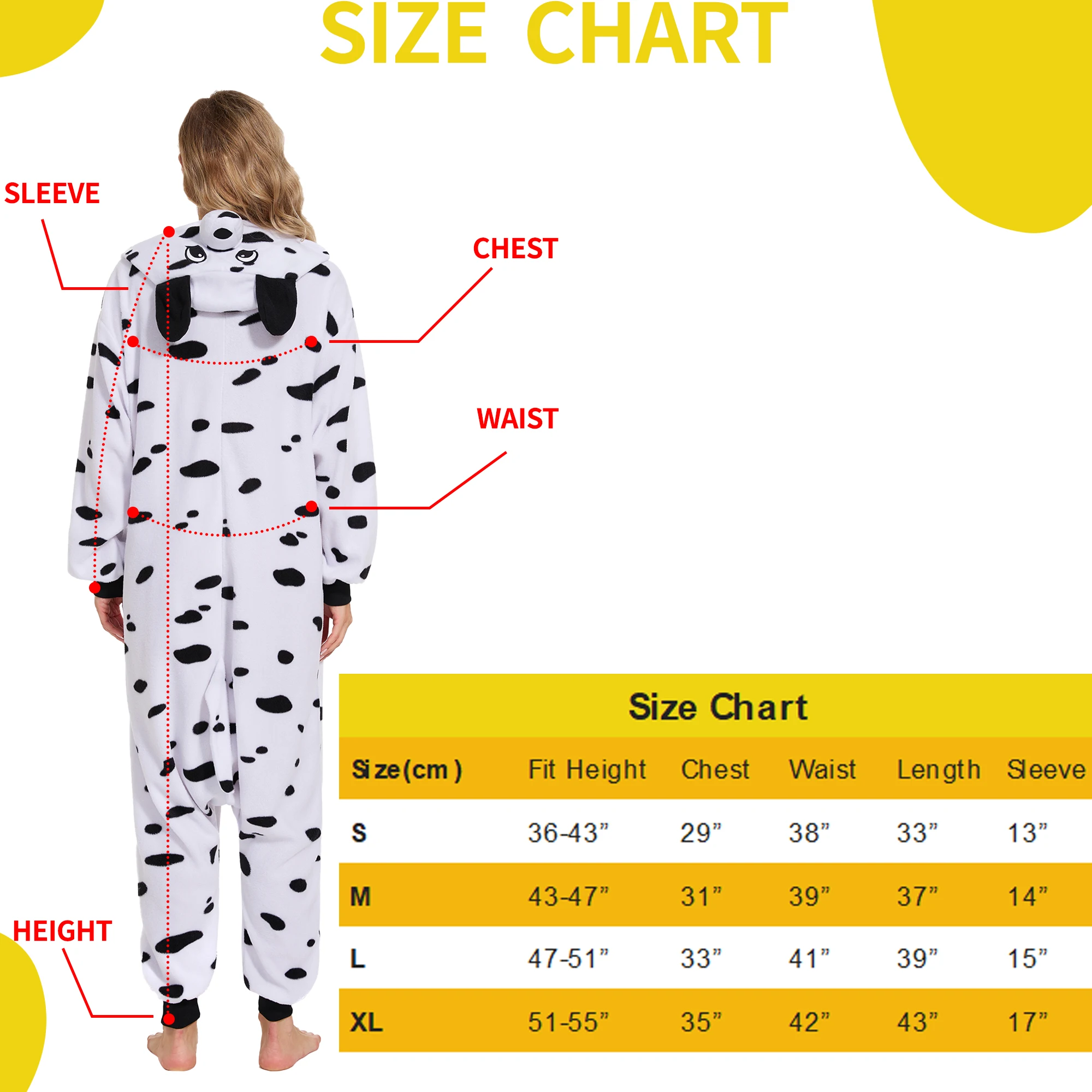 CANASOUR Dalmatian Costumes Adult Unisex Onesie Funny Pyjama Halloween Christmas Dog Cosplay One-piece Pajamas Winter Homewear