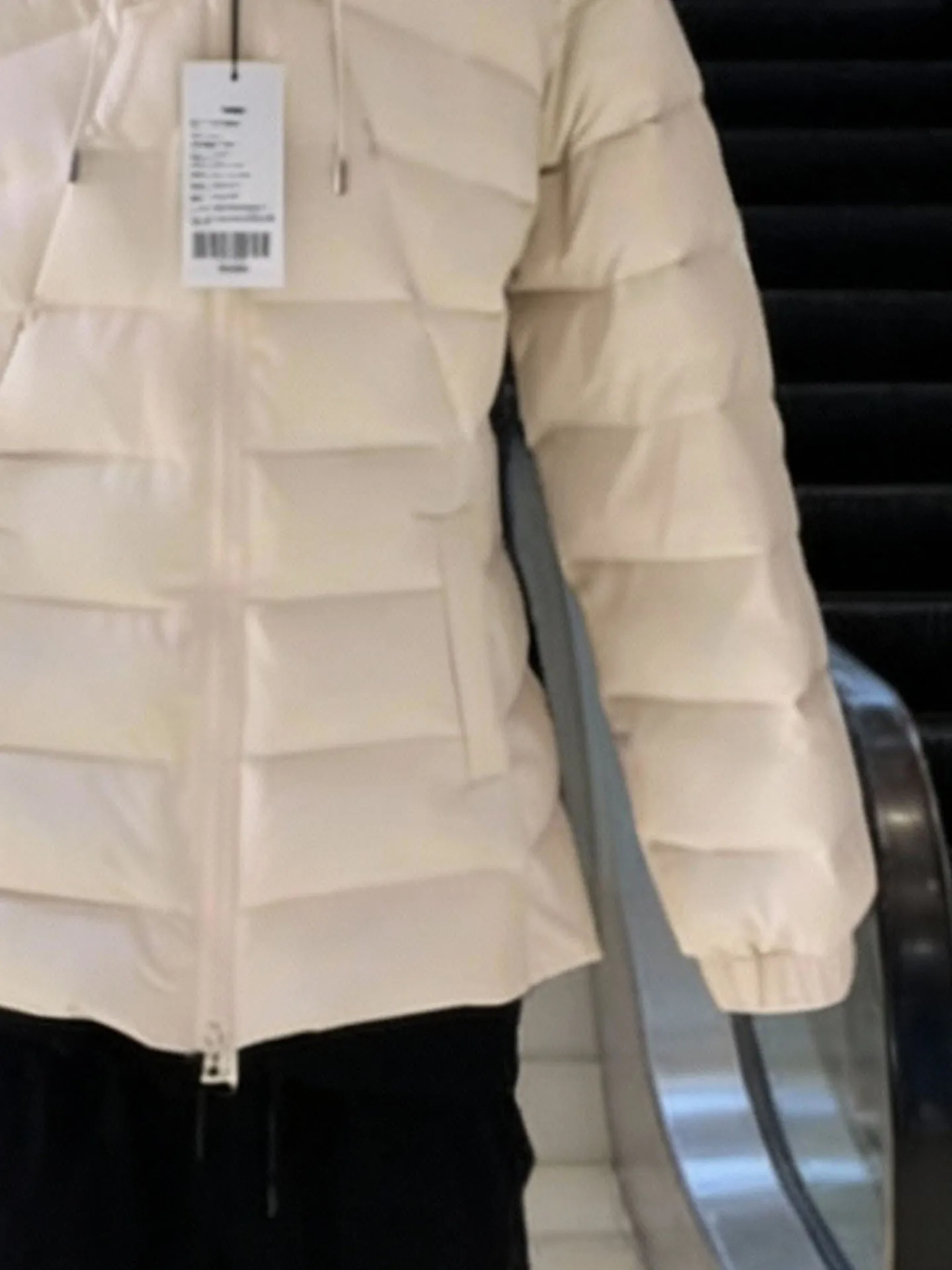 Damska kurtka puchowa Ele Du White na zimę 2025, nowy kombinezon narciarski z wysokim stanem, odzież wierzchnia, styl casual, włókno poliestrowe, długi rękaw.