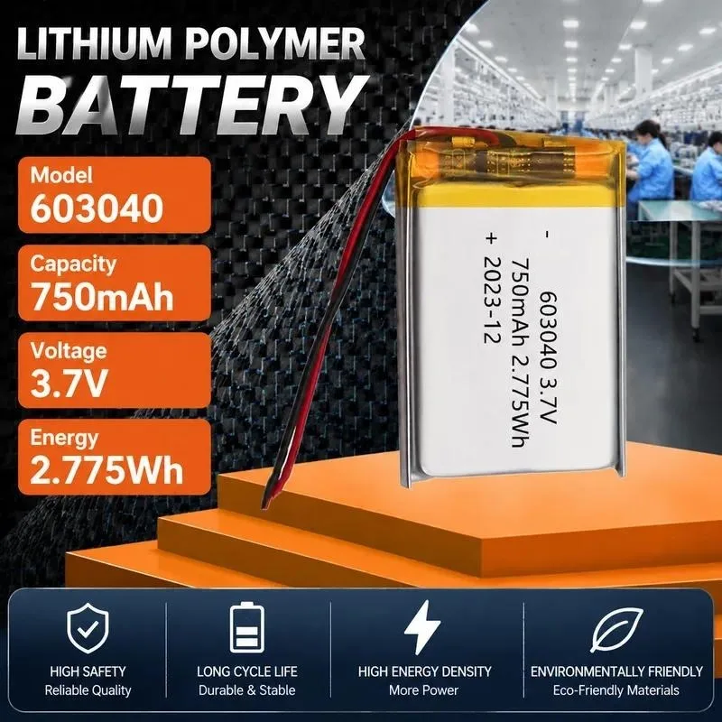 100pcs 603040 polymer lithium battery 3.7V children's toys early education machine Bluetooth speaker 600capacity lithium battery