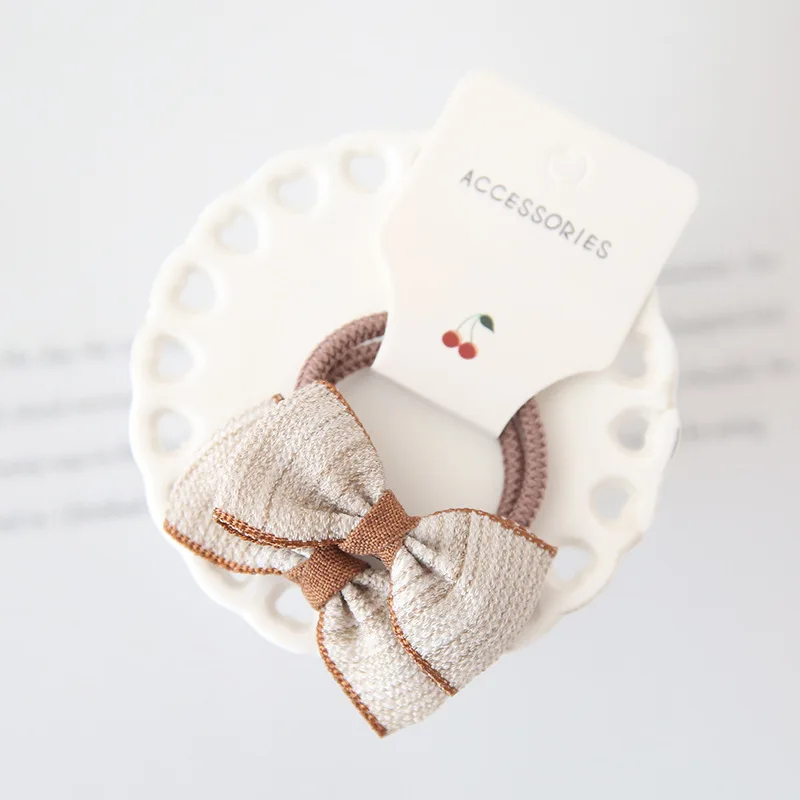 1 Pair Elastic Hair Bands Soft Rubber Bands Hair Ties Bows Girls Infants Toddlers Kids Scrunchies Baby Hair Accessories