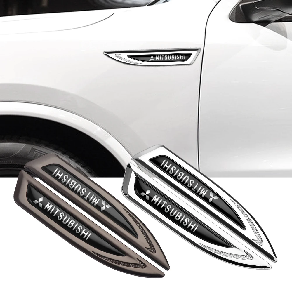 2pcs/set mudguard side door blades car stickers For Mitsubishi Asx Lancer Outlander Pajero Ralliart Galant car accessories