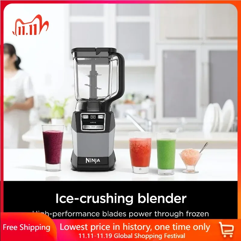 

Blender, Compact Kitchen System, 1200W, 3 Functions for Smoothies, Dough & Frozen Drinks with Auto-IQ, 72-oz.* Blender Pitcher,