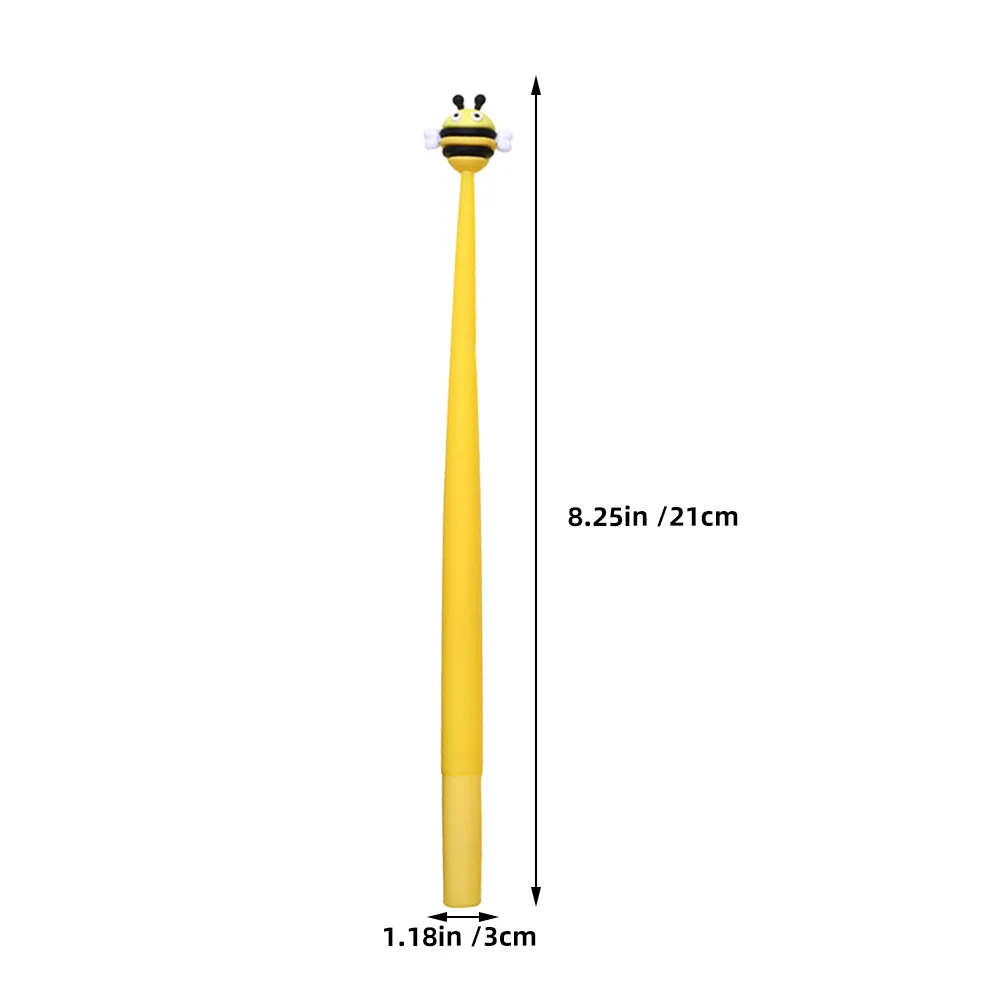 2 pçs canetas neutras em forma de abelha gel caneta 0.5mm ponta fina silicone escrita caneta para estudantes escritório escola papelaria substituição em massa