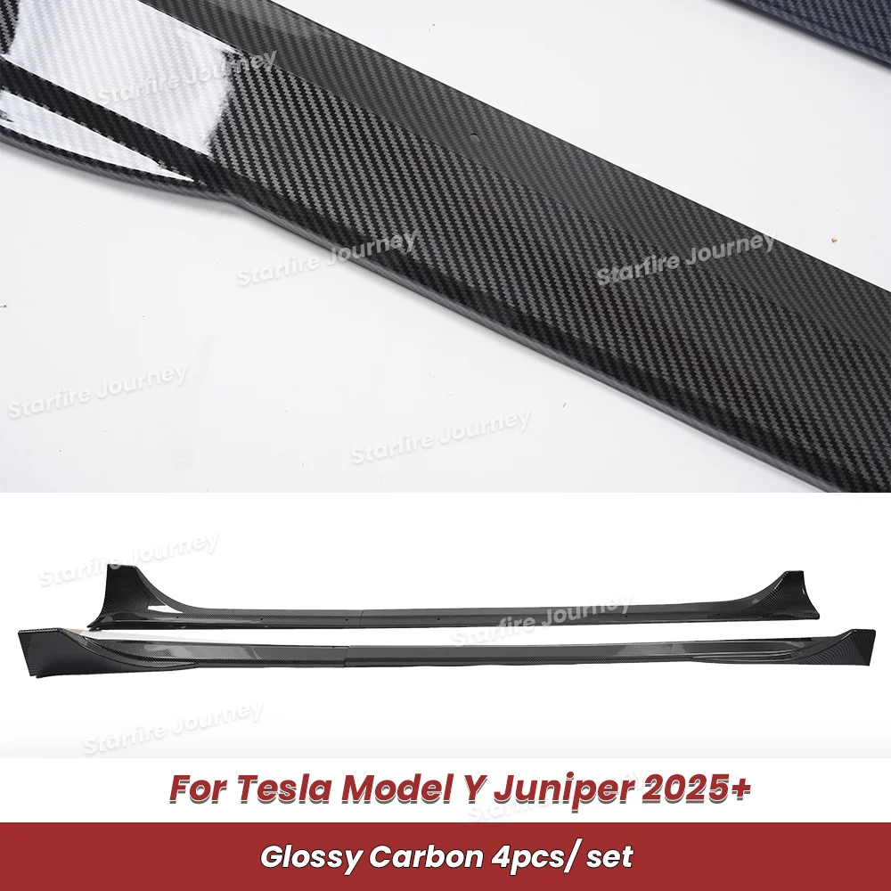 Compatibel voor Tesla Model Y Junipe Model 3 Y 2017-2025 Side Rok Extensions Splitters 4 STUKS Set ABS Plastic Glossy Fit Oorsprong