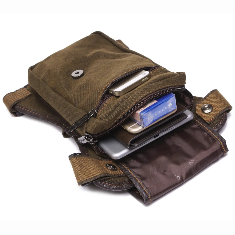Men Waist Pack Drop Leg Thigh Bag Canvas/Nylon Messenger Shoulder Travel Motorcycle Male Belt Hip Bum Fanny Bags