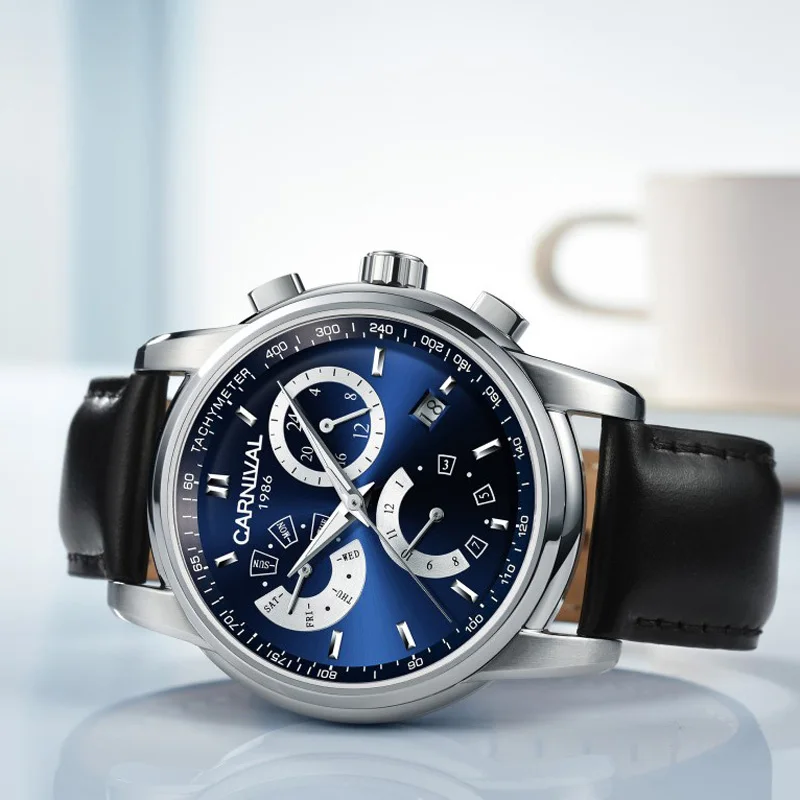 

Switzerland Luxury Brand CARNIVAL Sport Multifunction Automatic Mechanical Men Watches Luminous Waterproof Sapphire Clock C8800G