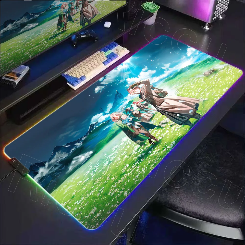 

RGB настольный коврик Mushoku Tensei Jobless Reincarnation коврик для мыши 90x40 см нескользящий игровой коврик для мыши геймер килимок для киберспорта HD принт