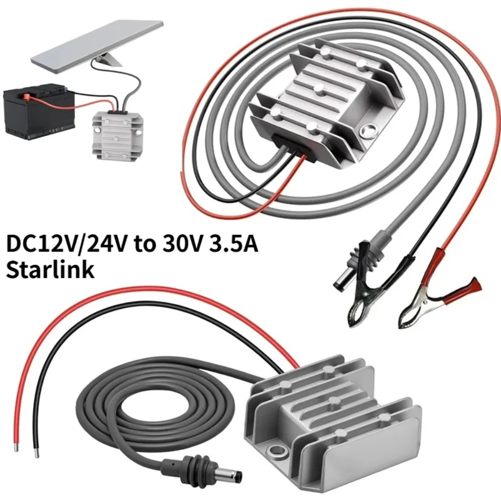 DC12V/24Vto 30V3.5A Step-up Power Converter Cord for12V Adapter Starlink Mini DC Step Up Converter with DC Power Cord for Car CE