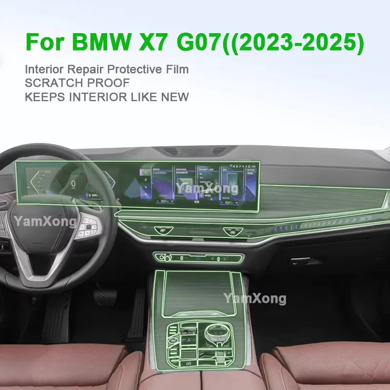 

Interior Protective Film Kit For BMW X7 G07 2023-2025 Dashboard Screen Center Console Anti Scratch Cover Perfect Fit Stickers