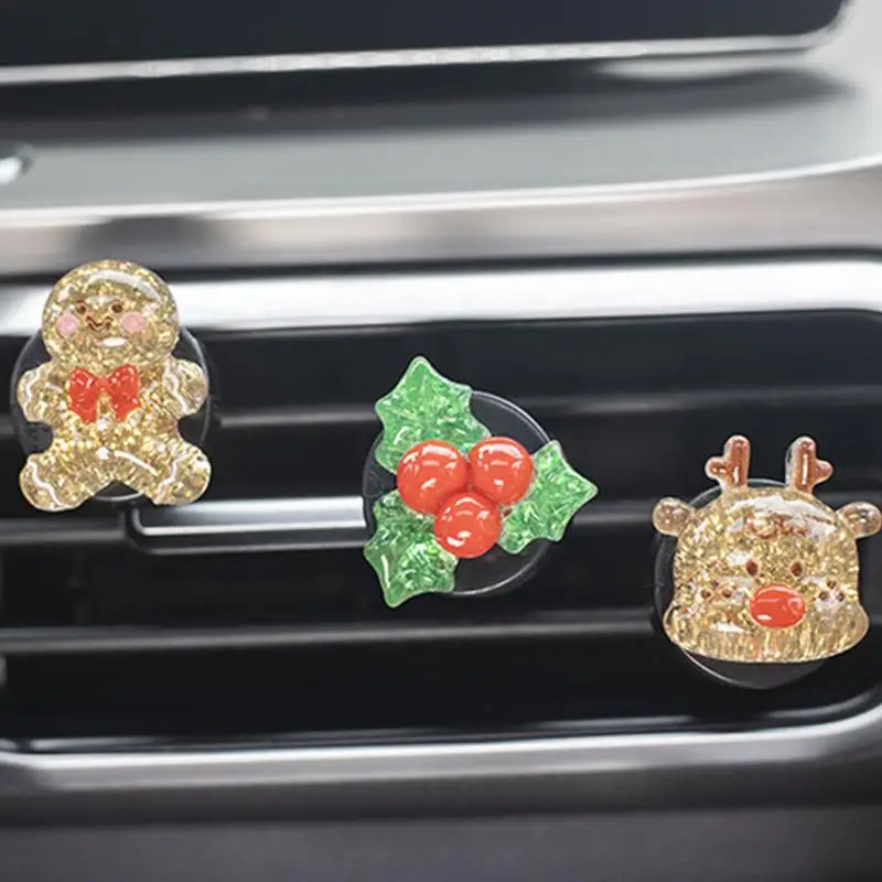 Christmas Air Freshener Clip 6 Pieces Seasonal Auto Fragrance Clips Christmas Aromatherapy Decor For Minivans Trucks SUVs