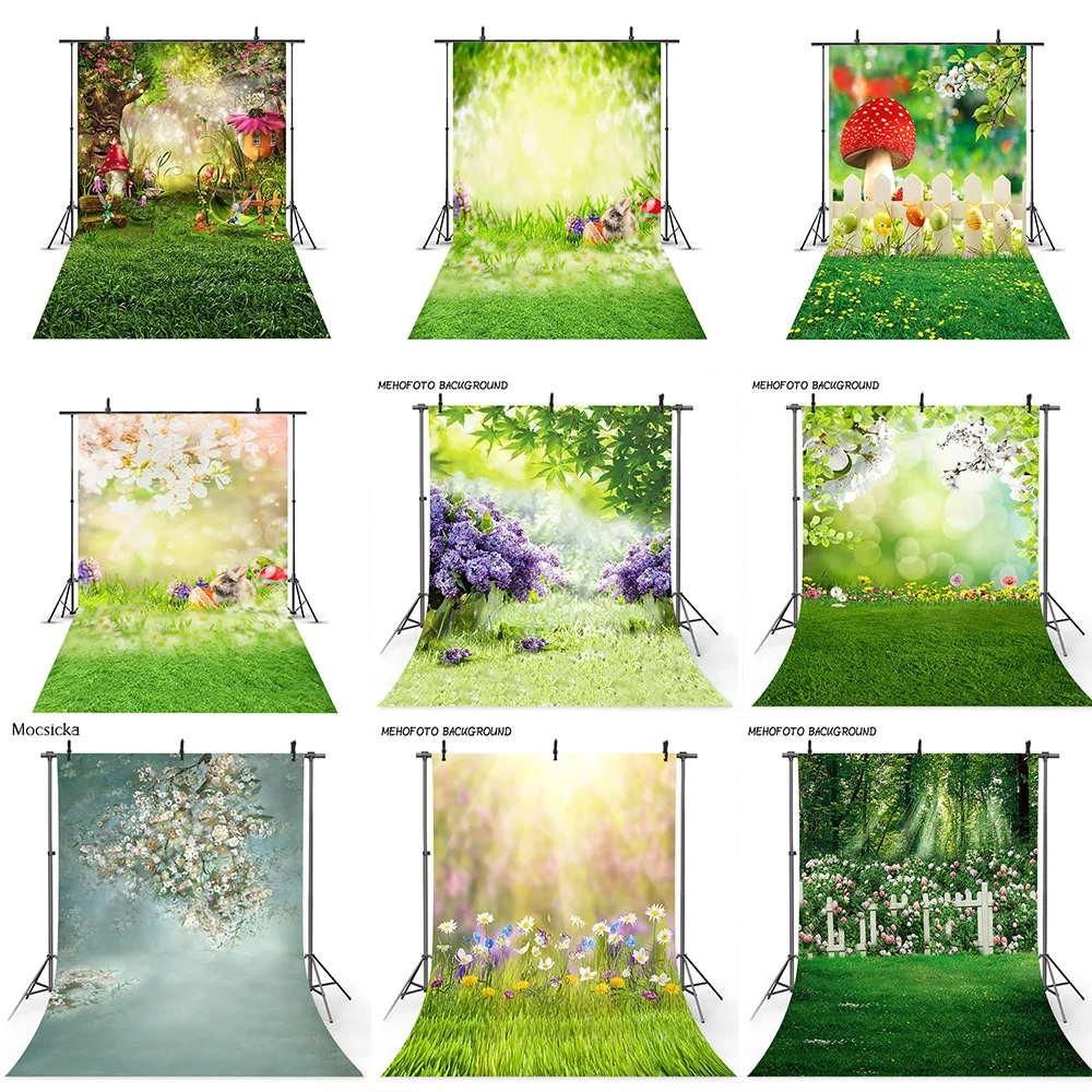 Spring Photography Background Fairy Forest Mushroom Elf Decoration Children Portrait Photo Wallpaper Studio Photography Props