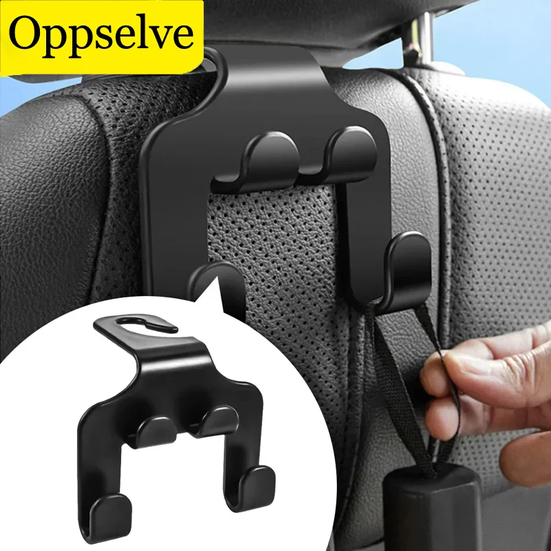 Multifunctional Car Seat Back Hook Double-Head Mobile Phone Hanger Headrest Hanging Bag Storage Hanger Car Mobile Phone Mount