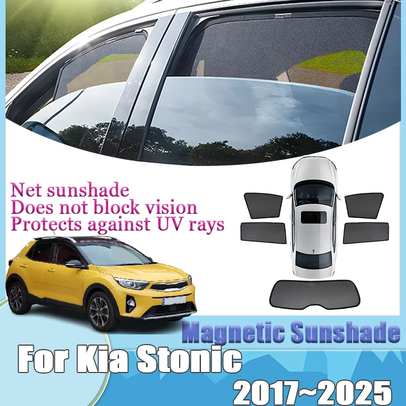 

For Kia Stonic 2022 2024 2017-2025 YB CUV Magnetic Sunshade Side Window Visor Sun Shade Cover Anti UV Protection Car Accessories