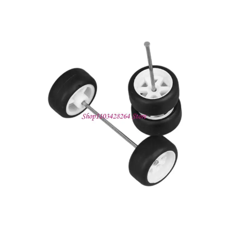 Bộ 4 Bánh Xe Cao Thay Thế 1/64 Bao Gồm Trục Cho Xe Ô Tô Mô Hình
