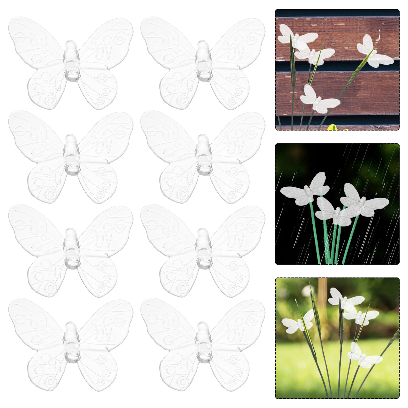

100pcs Butterfly Lights Garden Stake Lamp Waterproof Landscape Lighting Lawn Patio Pathway Durable Plastic Led Solar Powered