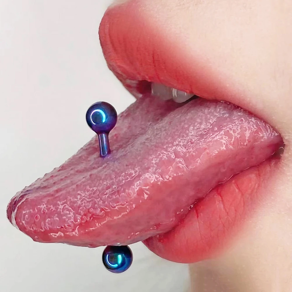 10PCS 316L Surgical Steel  Prong Zircon Tongue Barbell Mix Colors Ball Piercings Tongue Rings Fashion Piercing Body Jewelry