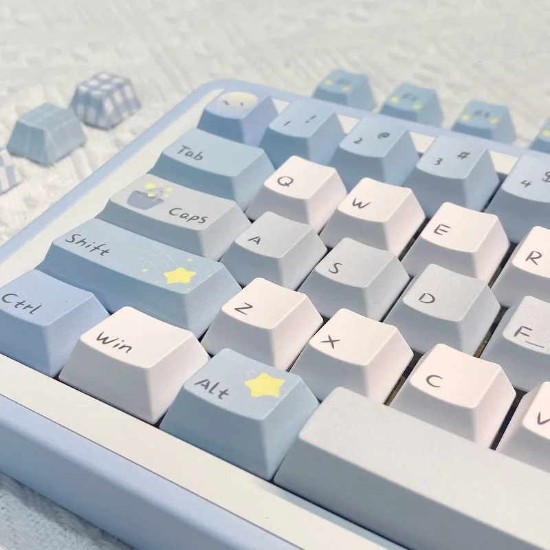 HCY Star Pick Theme PBT Keycap Cherry Profile 5-Side Dye Sub Wear Resistant MX Cross Stem Keycap Set For 60 65 75 Alice Mech KBD