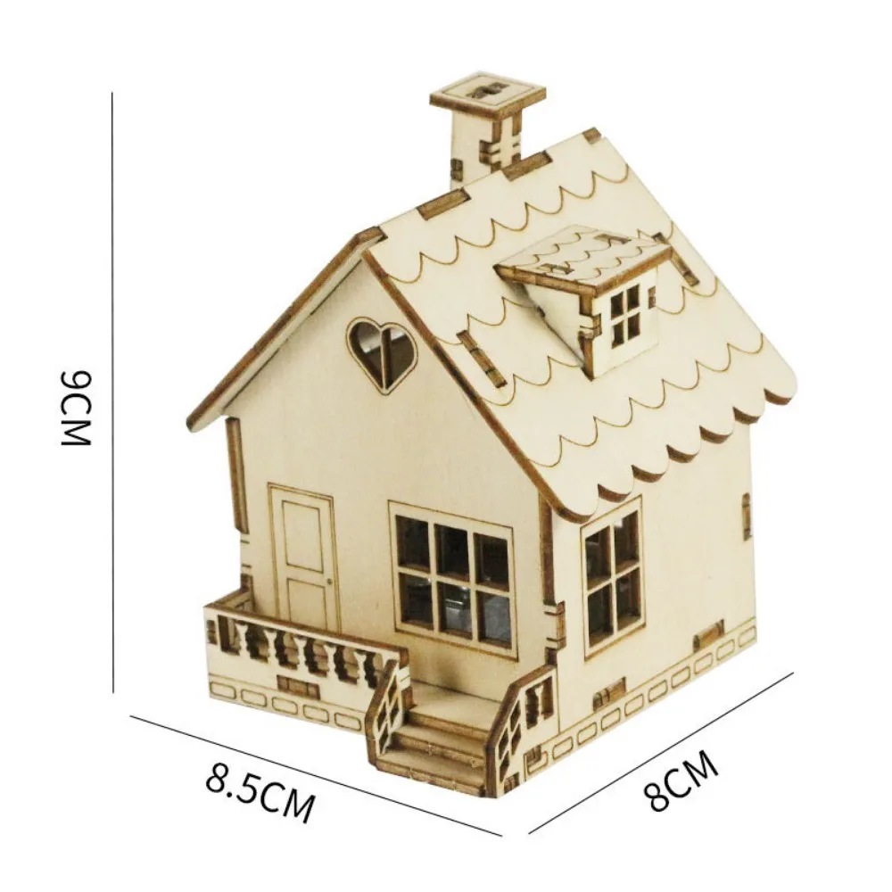 3D Wood House Music Box Puzzle Children Adult Assembly Toys To Build Diy Constructor Model Montessori Jigsaw for Desk Decoration