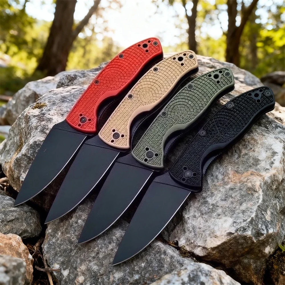 C122 سكاكين الجيب التخييم سكين للفرد 8Cr13Mov الصلب ألياف النايلون مقبض المدمجة في الهواء الطلق التكتيكية الصيد التنزه أدوات إنقاذ