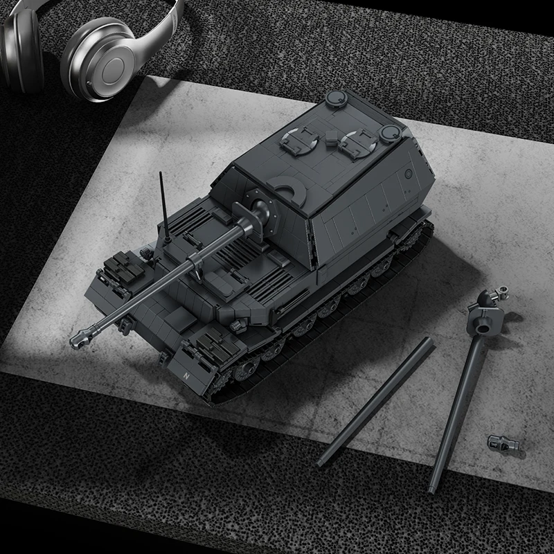 

German WW2 Military Tank Model Building Blocks Toy Set MOC Army WIRBELWIND Heavy Tank DIY Bricks Toy for Children Boys Gifts