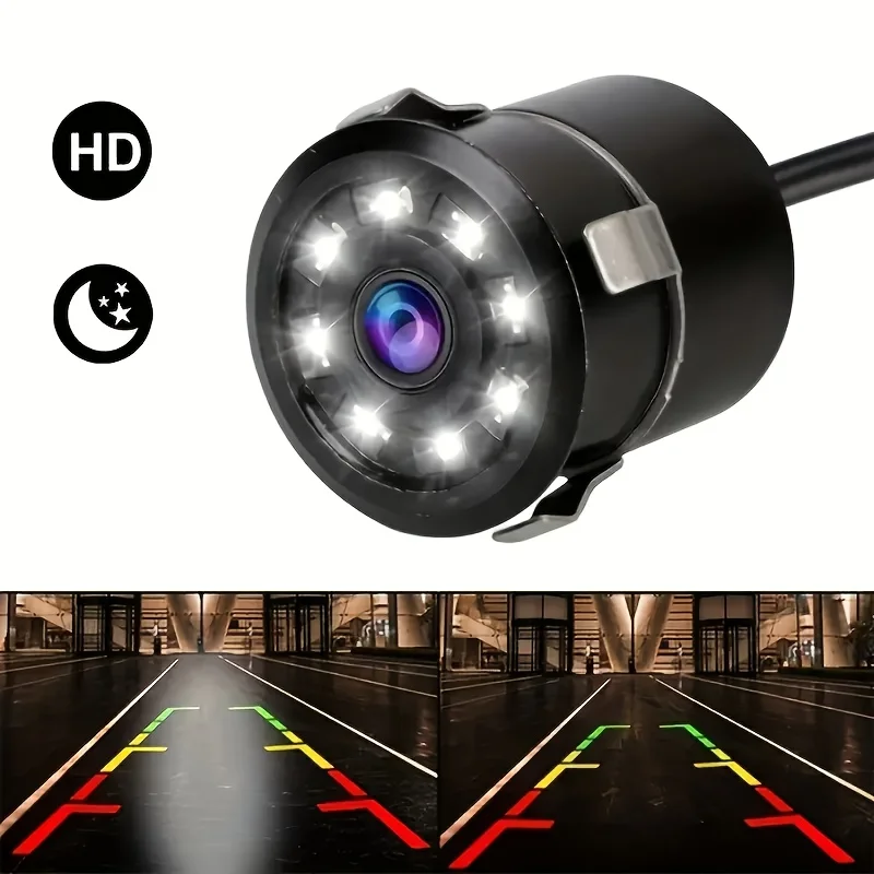 Compact Reversing Camera with 8 LEDs and Night Vision - Universal rear view solution for cars, SUVs, trucks and RVs.