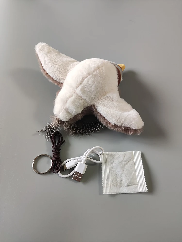 Interactive Cat Toys Rechargeable Chirping Flapping Bird with Catnip Indoor Dogs Cats Touch Activated Squeak Plush Toy for Pet