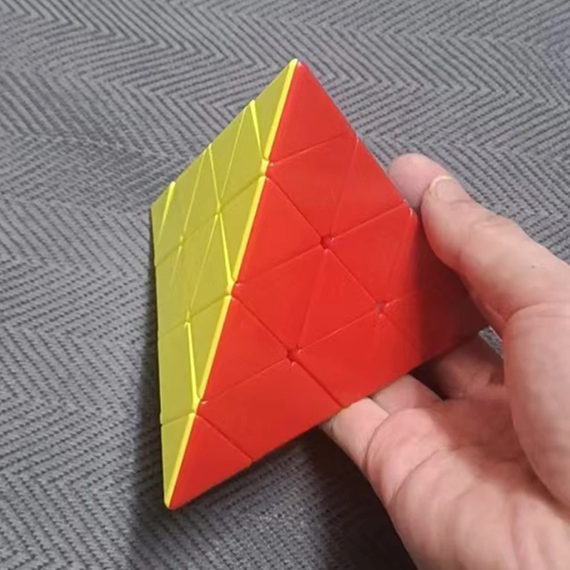 Cubo de velocidad piramidal 4x4x4, rompecabezas triangular sin pegatinas para niños y niñas, juguetes educativos, los mejores regalos, Cubo Mágico
