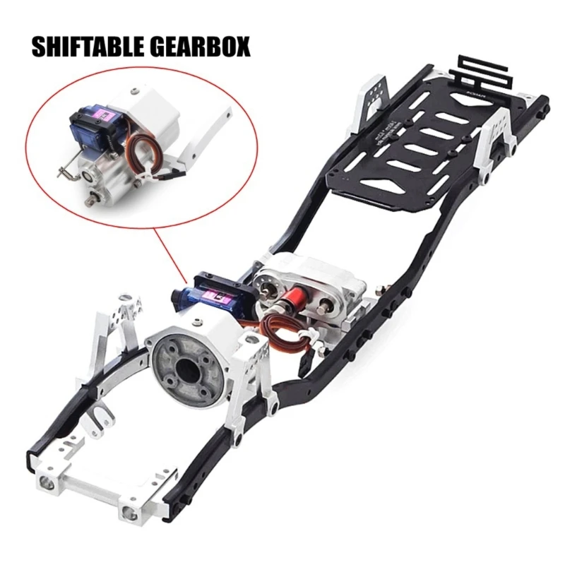 

313mm Wheelbase Chassis Frame with 2-Speed Gear Box Modified Kits for 1/10 Remoted Crawler Car SCX10 Upgraded Parts