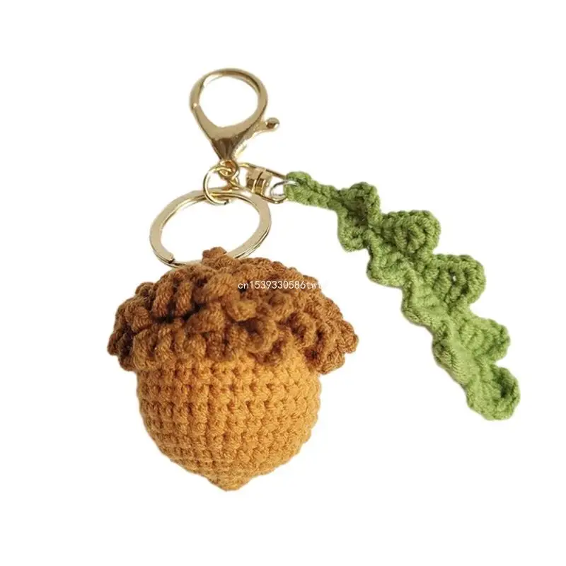 Portable and Stylish Crochet Acorn Keychain or Bag Accessory for Women Girls Dropship