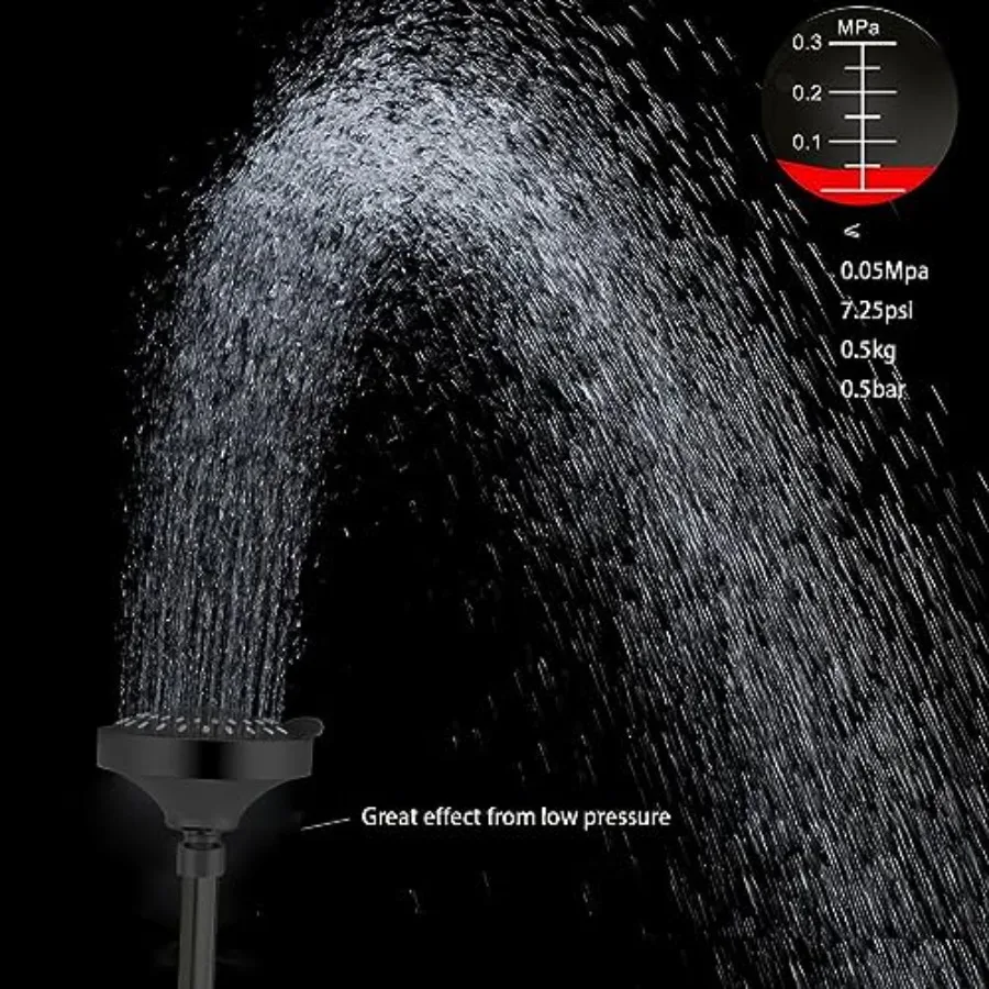 High Pressure Shower Head - 4 Inch Rain Showerhead - High Flow Bathroom Shower with 5 Spray Settings For a Luxury Showering Exp