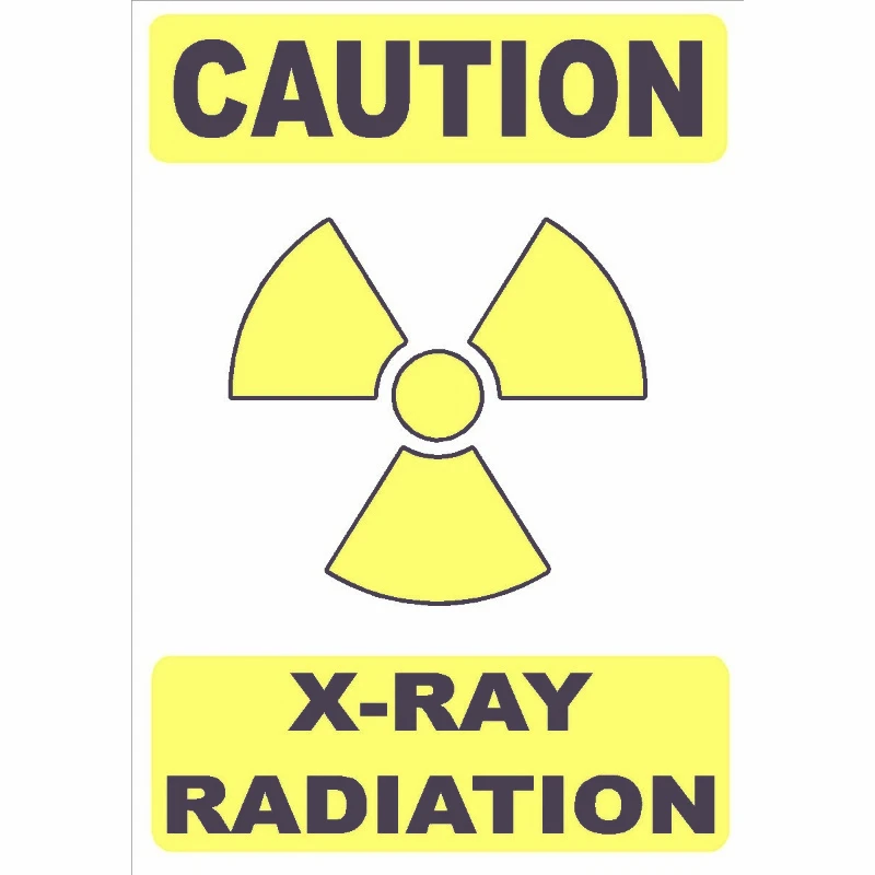 Waterproof Anti Scratch 15CM PVC OSHA X Ray Radiation Warning Safety Label For Hospital Doctor Office