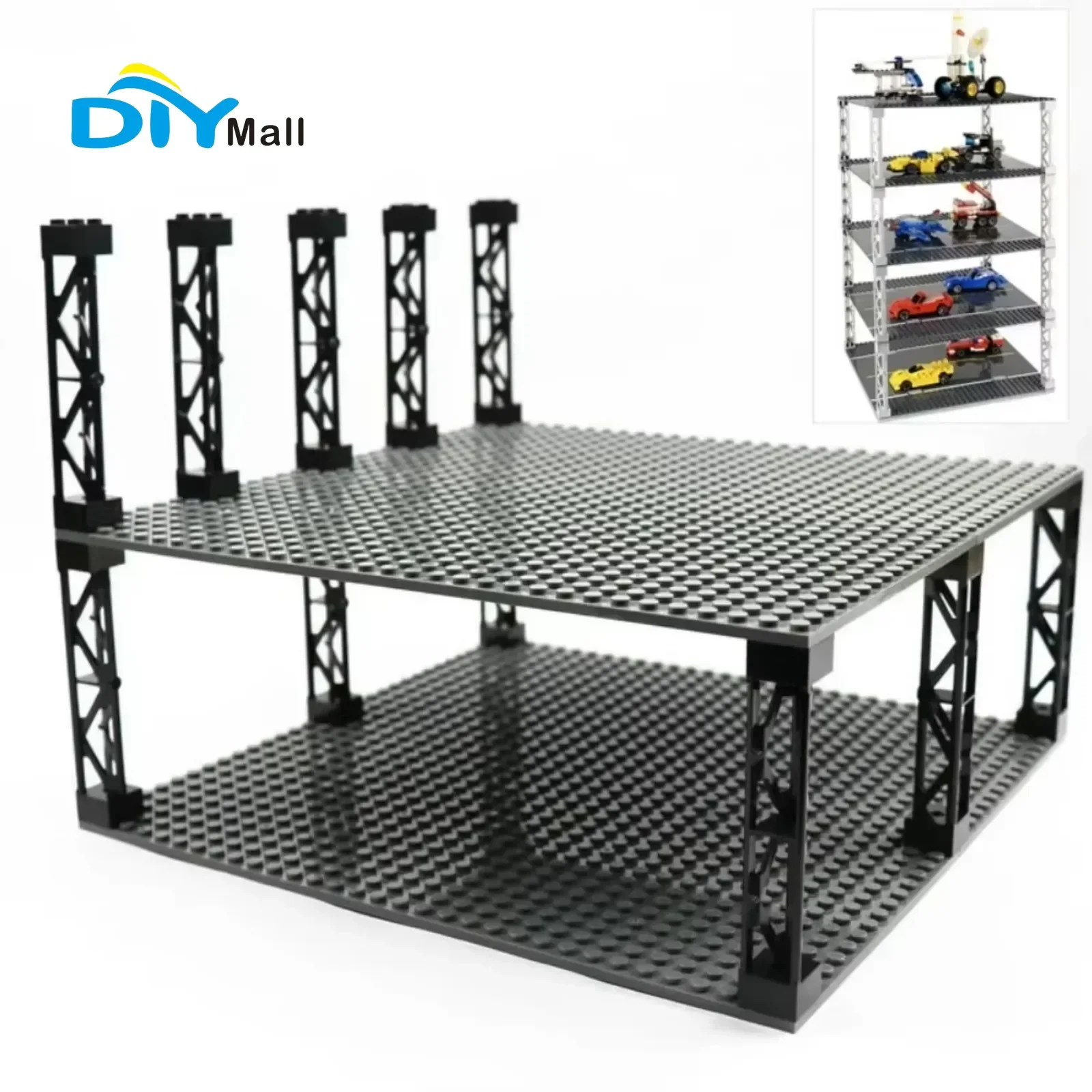 شعاع دعم متوافق مع MOC مقاس 9.8 سم لأرفف عرض Legoeds - طوب بناء متين (أسود)