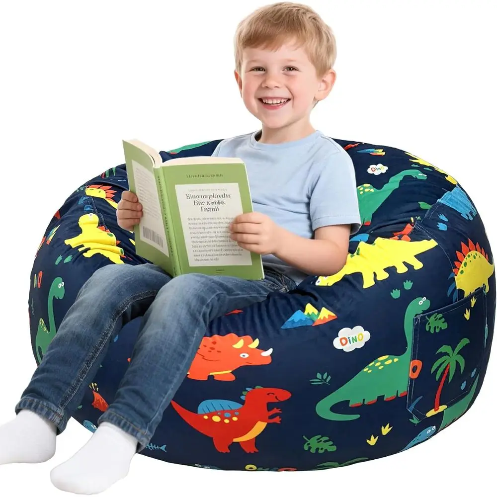 

Мягкое кресло-мешок с бархатным покрытием для детей и подростков, идеально подходит для игр и чтения, диаметр 27 дюймов, высота 16 дюймов.