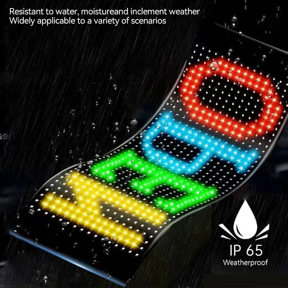 Car LED Matrix Pixel Panel DIY RGB LIghting Graffiti Scrolling Text Board Windshield Advertising Screen Bluetooth APP Control