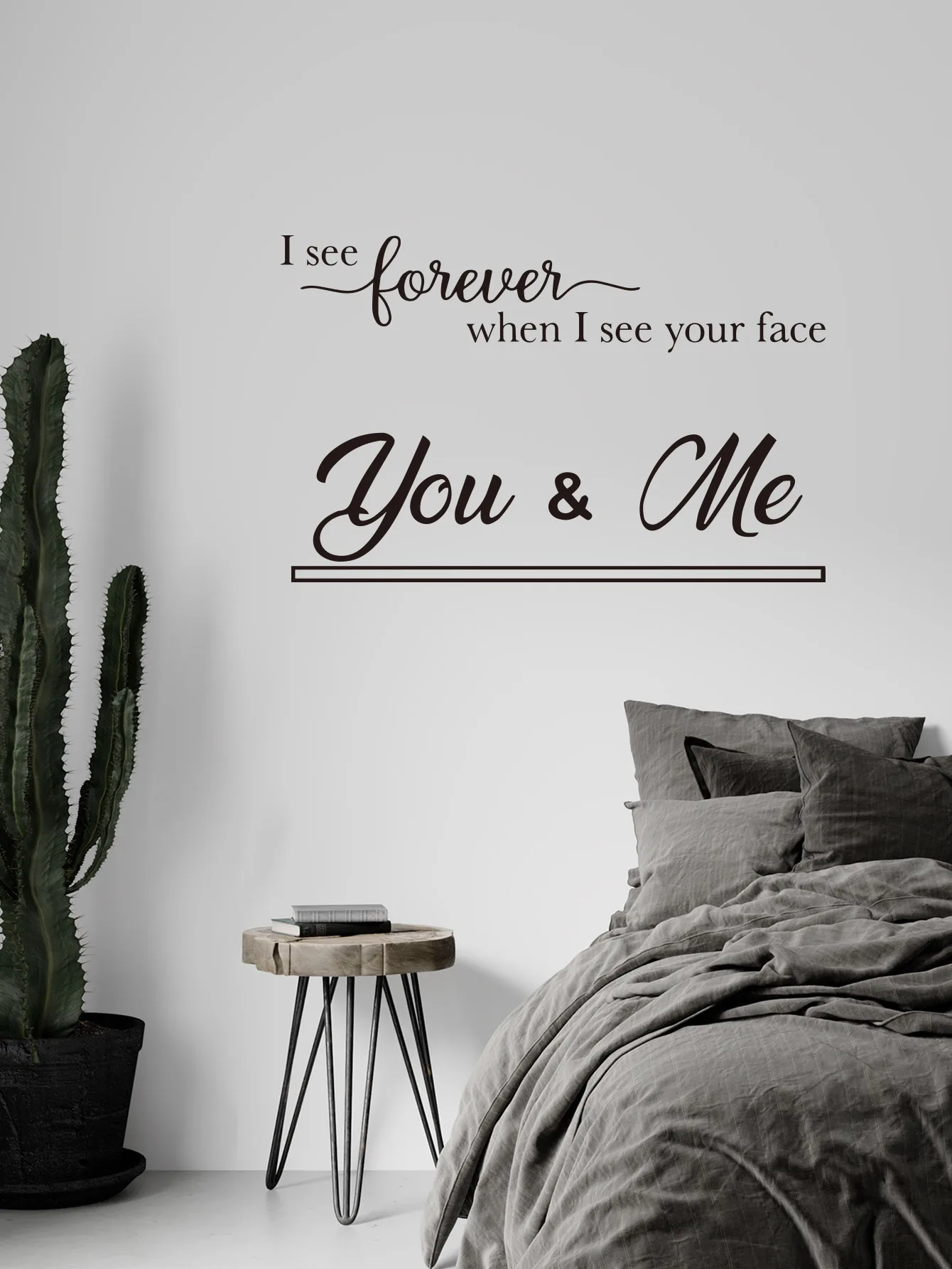 1 pc cool text-- I see forever when I see your face you with me Wall Sticker Vinyl Art Home Decor For Bedroom Decoration Sticker