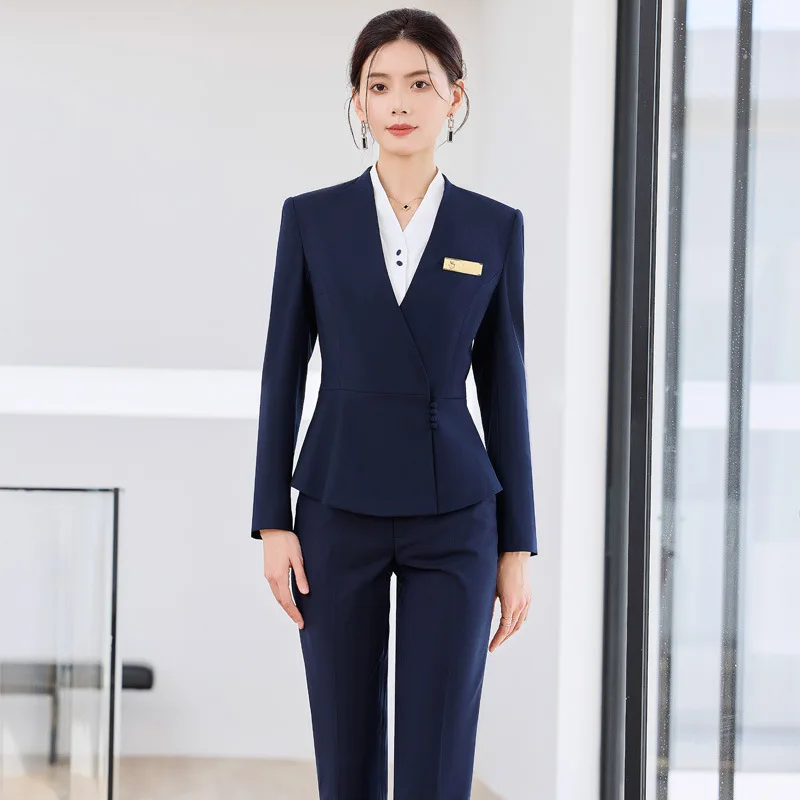 Jewelry store and gold shop customer service and sales assistant workwear, professional suits, high-end elegant hotel receptioni