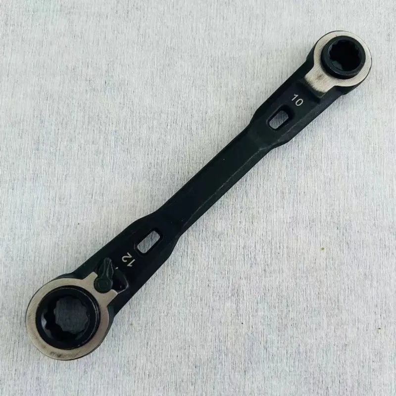 Four-in-one quick ratchet wrench, dual-head, reversible, automatic, plum blossom design, automotive repair hardware tool set