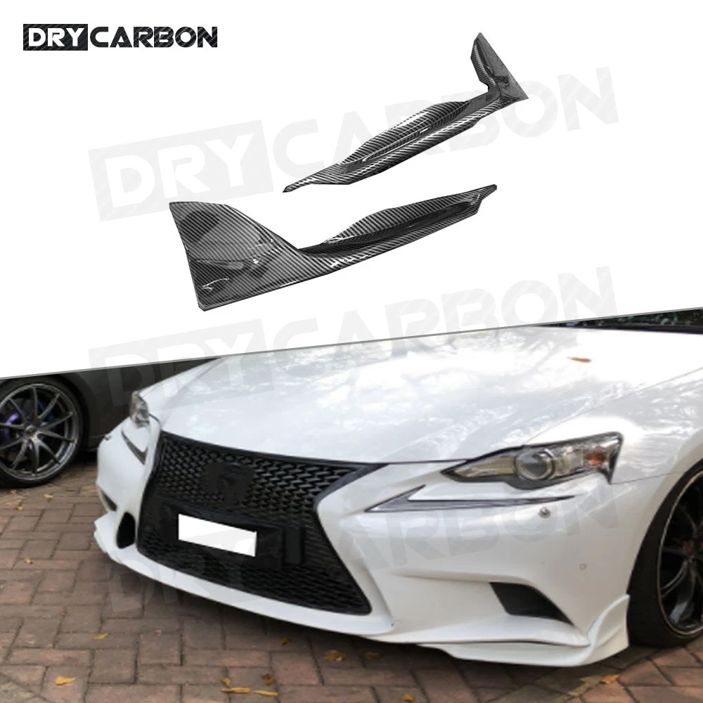 

2PCS Carbon Fiber Car Front Bumper Splitters for Lexus IS250 300 IS F Sport Sedan 4 Door T Style 2013-2016 Frpnt Lip Bumper