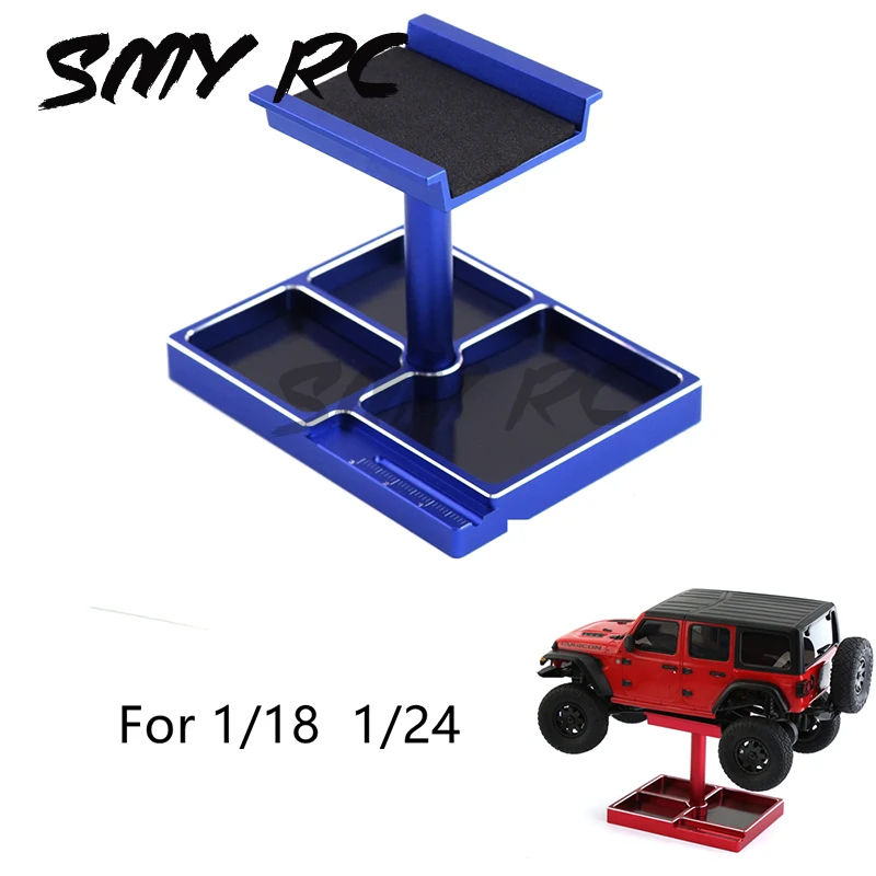 Plataforma de exibição da estação de reparo do suporte de trabalho de metal para carro 1/18 1/24 RC TRX4M SCX24 AX24 FCX24
