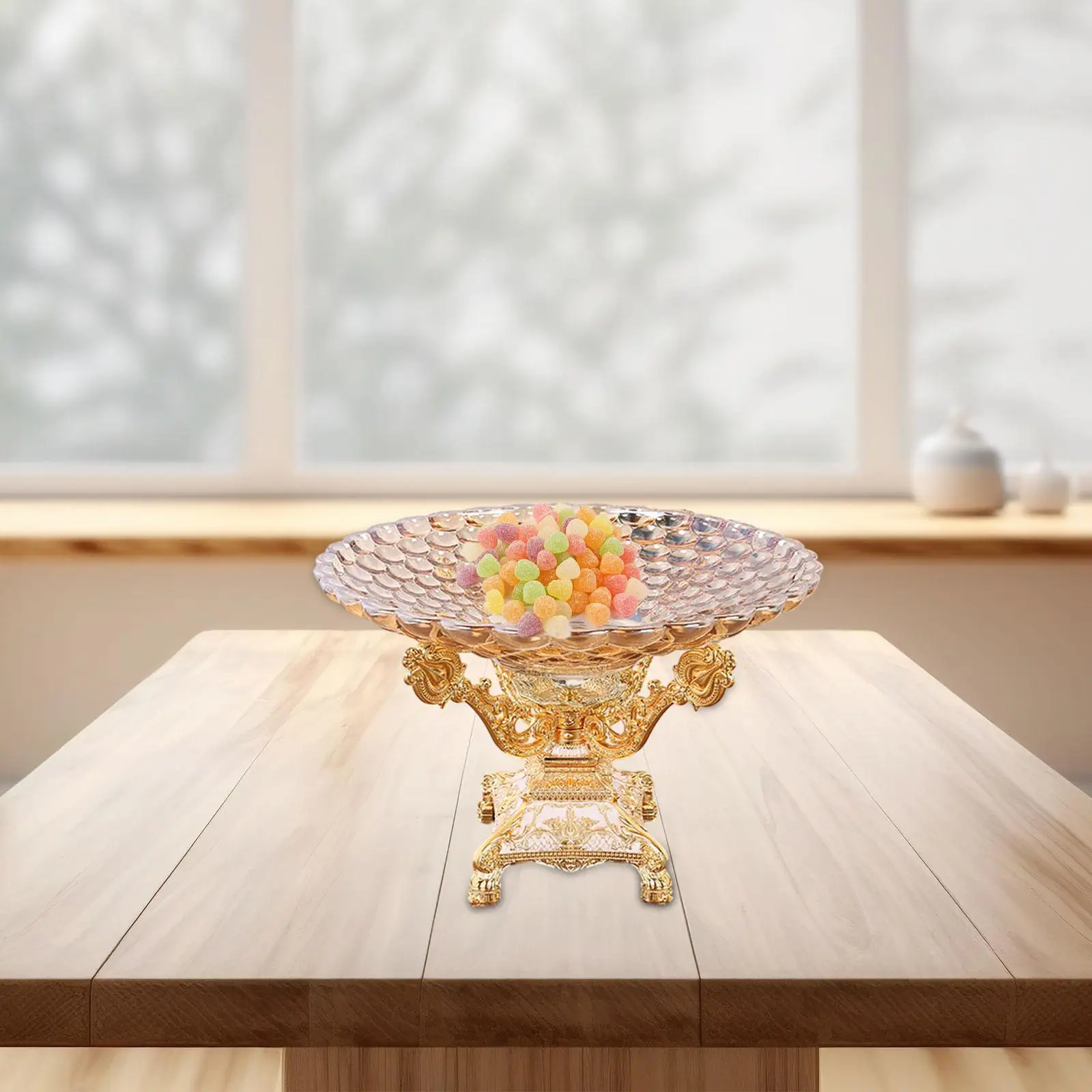 

Pedestal Bowl Plate Holder Kitchen Snack Dessert Dining Room Fruit Basket