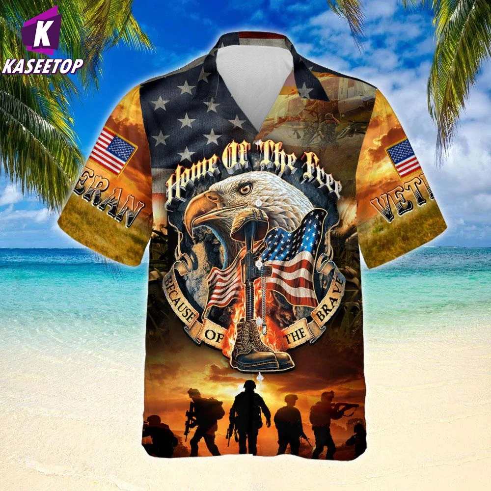 

Men's Brave American Veteran Hawaiian Shirts 3D Print Short Sleeves Tops Casual Fashion Men Clothing Summer Loose Button T Shirt