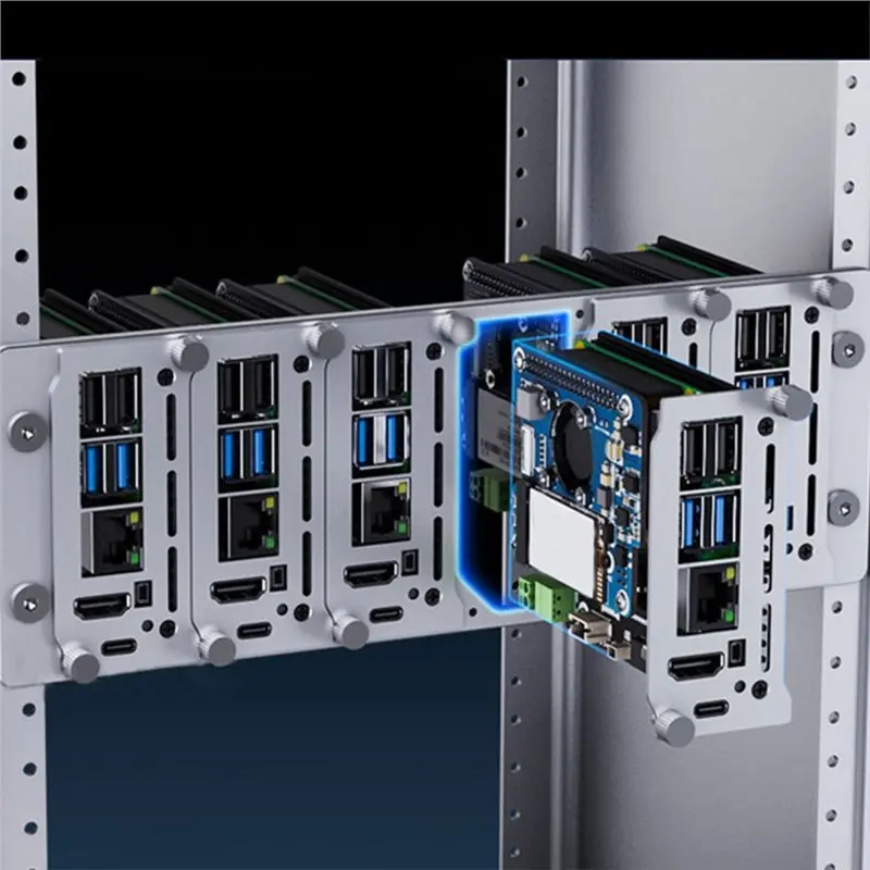 ABGI-Kompatibel mit Raspberry Pi 4/5 Pirack-M6F 2U Rack-Mount Multi-Node Server-Cluster-Kit – Detail 7