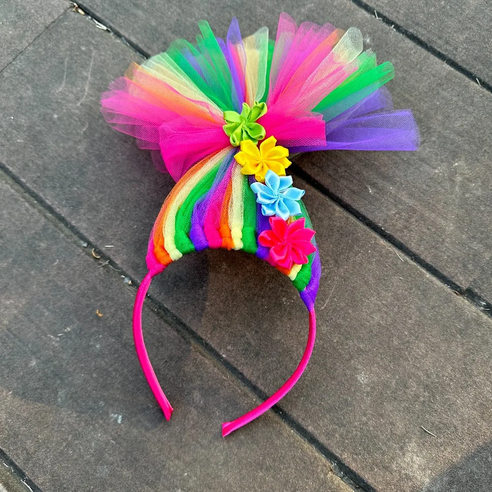 New Anime Magic Elf Hair Bands Troll Doll Hair Halloween Dress Up Props Headband Suit for Holiday Party Birthday Costume