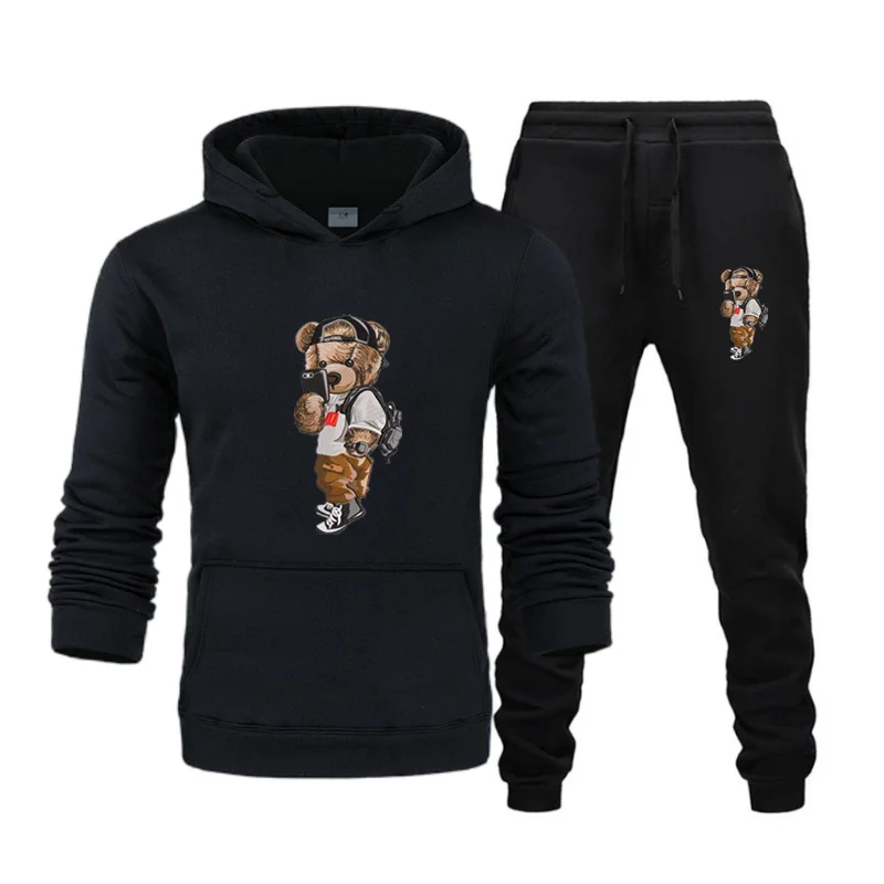 2 Pieces Men Track Suits Autumn Winter Jogging Sports Suits Sets Sweatsuits Hoodies and Athletic Pants Men Clothing